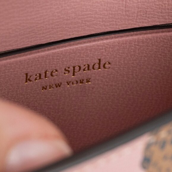 Kate Spade Katy Lucy Leopard Micro Crossbody Pink Leather Purse Limited Edition - Picture 9 of 14